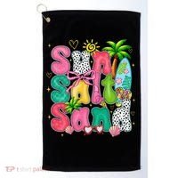 Sun Salt Sand Coquette Bow Palm Summer Vibes Beach Trip Golf Towel thumb 0