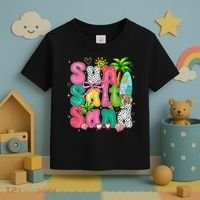 Sun Salt Sand Coquette Bow Palm Summer Vibes Beach Trip Toddler T-Shirt thumb 3