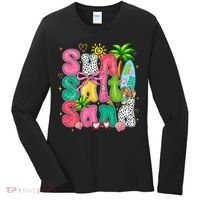 Sun Salt Sand Coquette Bow Palm Summer Vibes Beach Trip Women's Long Sleeve Shirt thumb 0