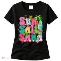 Sun Salt Sand Coquette Bow Palm Summer Vibes Beach Trip Women's T-Shirt thumb 0