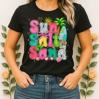 Sun Salt Sand Coquette Bow Palm Summer Vibes Beach Trip Women's T-Shirt thumb 2
