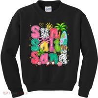 Sun Salt Sand Coquette Bow Palm Summer Vibes Beach Trip Kids Sweatshirt thumb 0