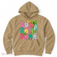 Sun Salt Sand Coquette Bow Palm Summer Vibes Beach Trip Hoodie thumb 0