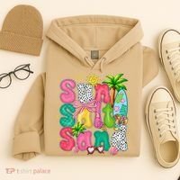 Sun Salt Sand Coquette Bow Palm Summer Vibes Beach Trip Hoodie thumb 4