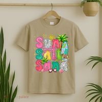 Sun Salt Sand Coquette Bow Palm Summer Vibes Beach Trip T-Shirt thumb 2