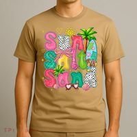 Sun Salt Sand Coquette Bow Palm Summer Vibes Beach Trip T-Shirt thumb 3