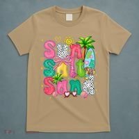 Sun Salt Sand Coquette Bow Palm Summer Vibes Beach Trip T-Shirt thumb 5