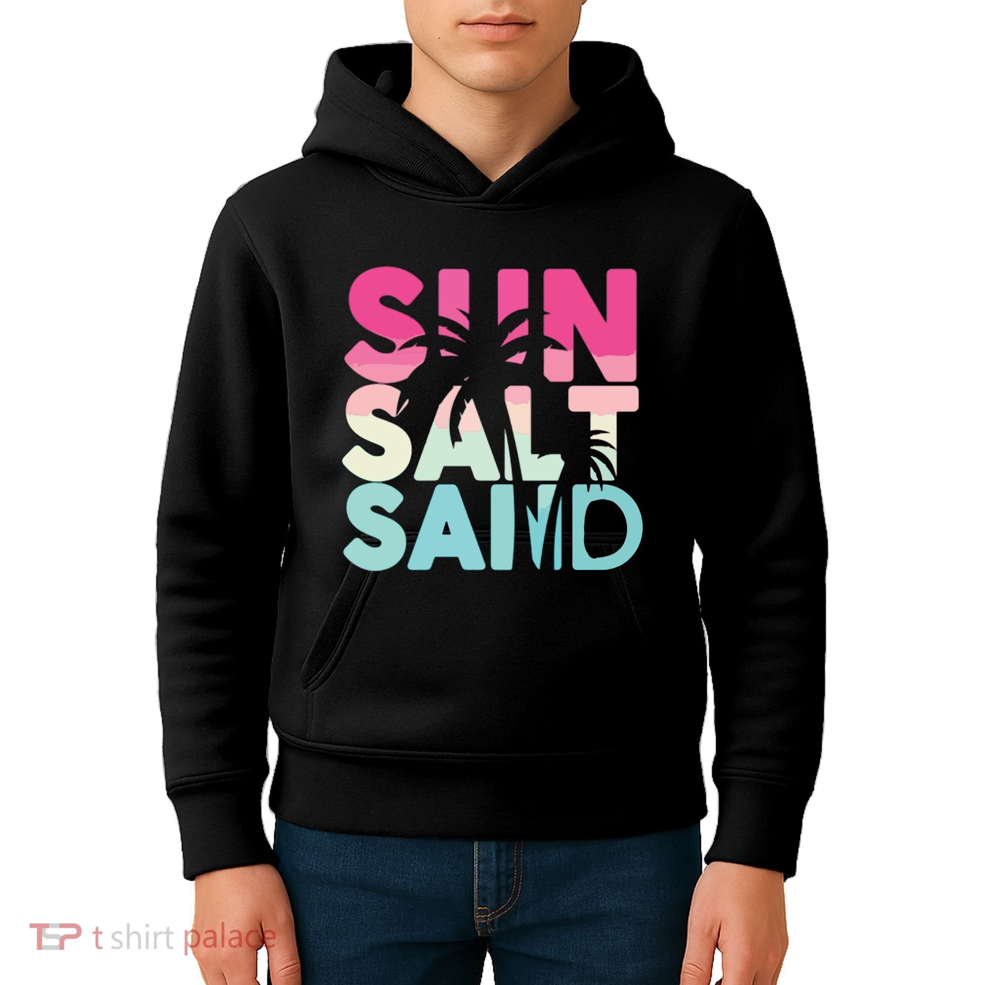 Sun Sand Salt Beach Kids Hoodie