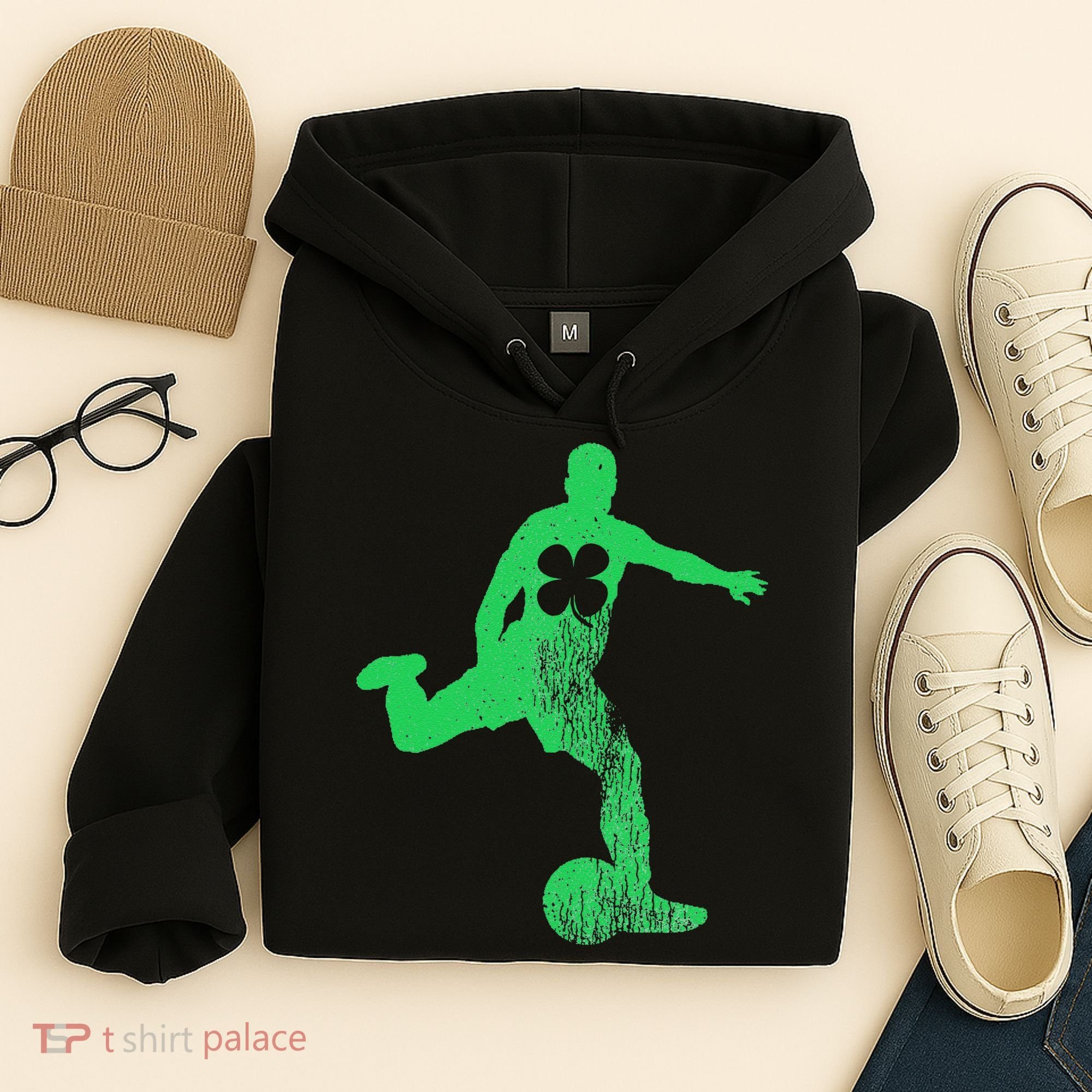 Soccer Shamrock St. Patrick's Day Irish Saint Paddy'ss Hoodie