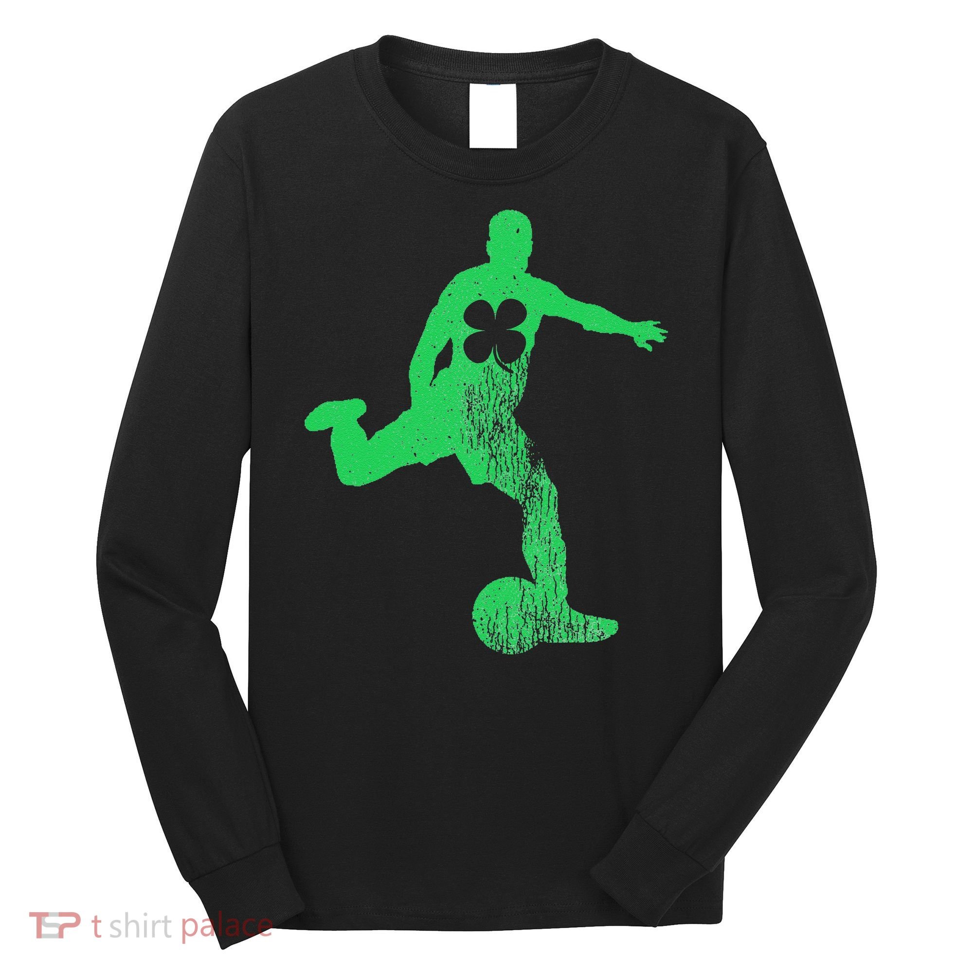 Soccer Shamrock St. Patrick's Day Irish Saint Paddy'ss Long Sleeve Shirt