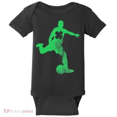 Soccer Shamrock St. Patrick's Day Irish Saint Paddy'ss Baby Bodysuit