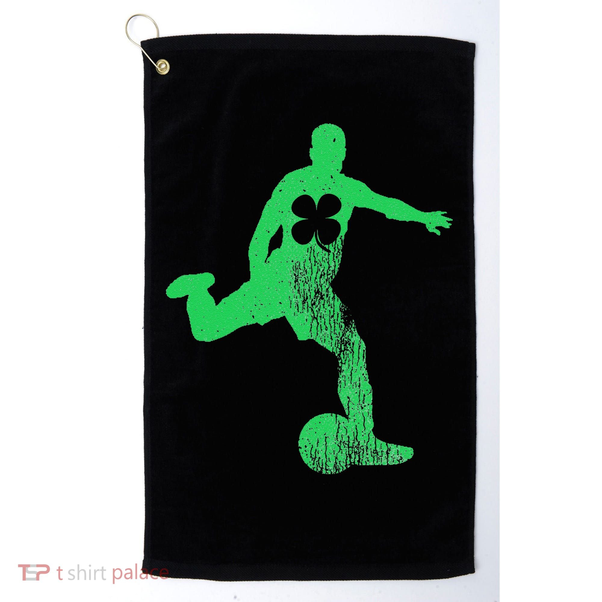 Soccer Shamrock St. Patrick's Day Irish Saint Paddy'ss Golf Towel