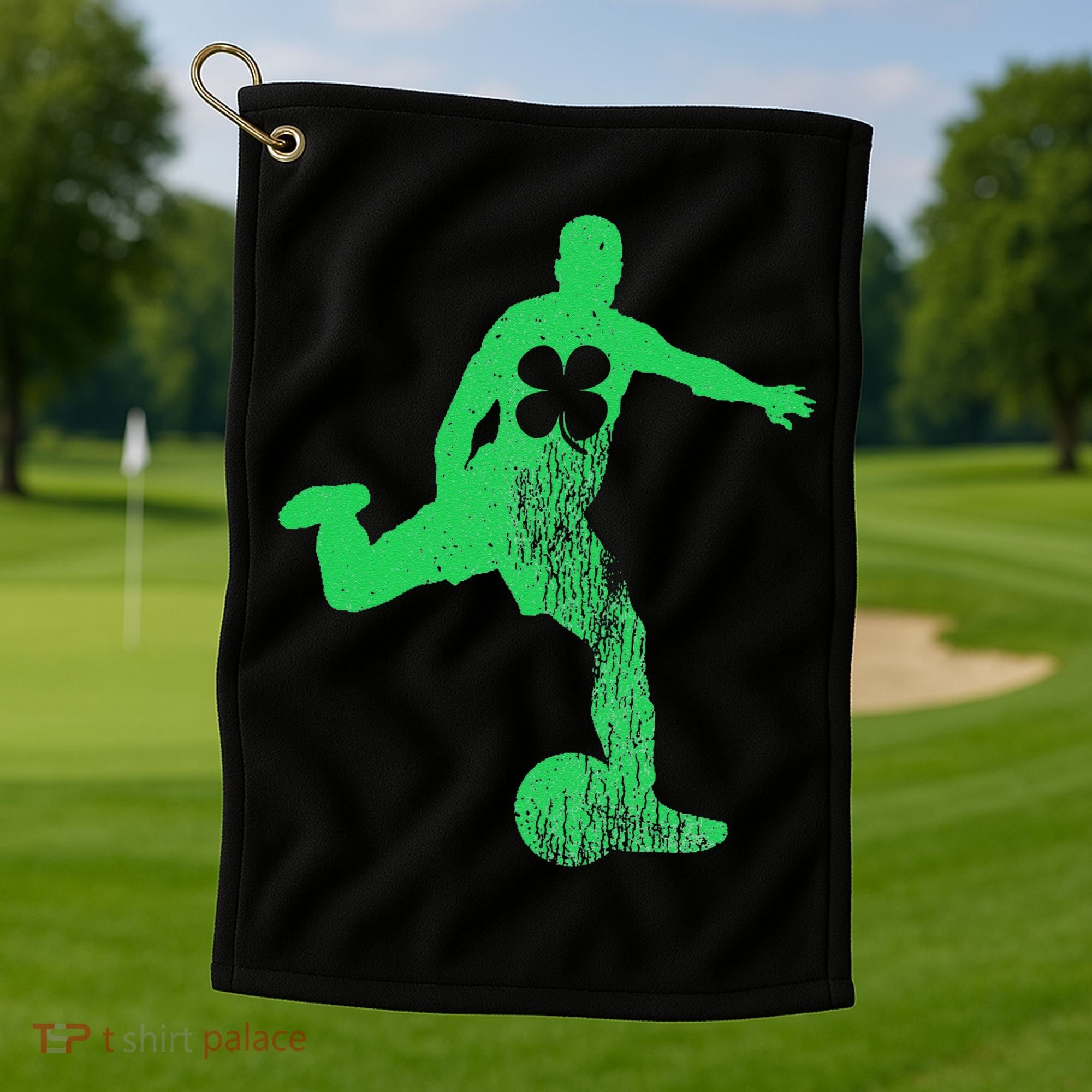 Soccer Shamrock St. Patrick's Day Irish Saint Paddy'ss Golf Towel