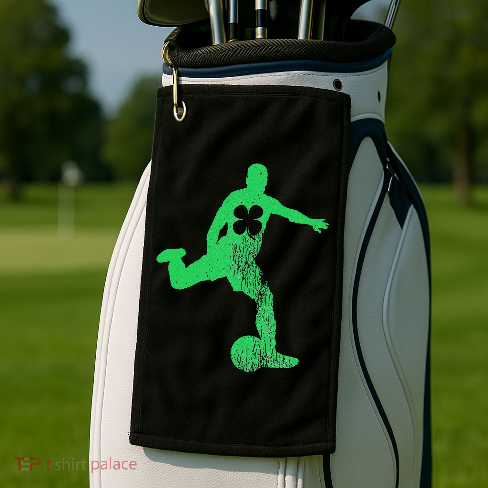 Soccer Shamrock St. Patrick's Day Irish Saint Paddy'ss Golf Towel