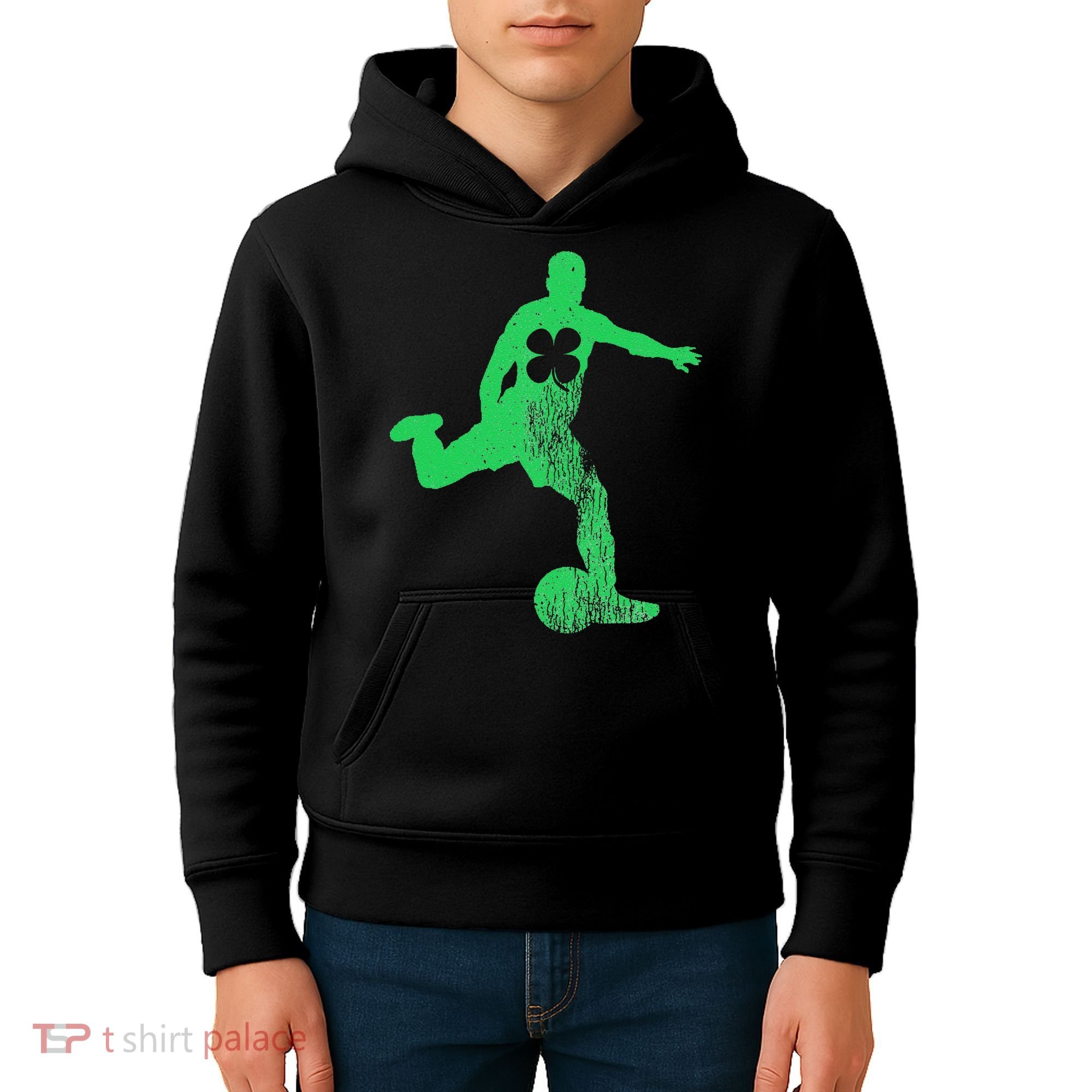 Soccer Shamrock St. Patrick's Day Irish Saint Paddy'ss Kids Hoodie