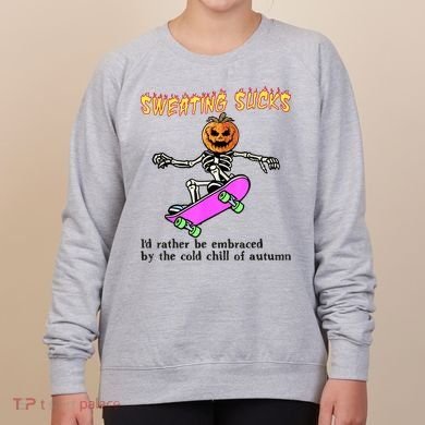 Sweating Sucks Skeleton Pumpkin Skateboard Women's Sweatshirt