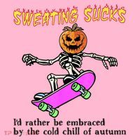 Sweating Sucks Skeleton Pumpkin Skateboard Coaster thumb 2