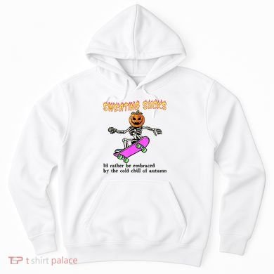 Sweating Sucks Skeleton Pumpkin Skateboard Hoodie