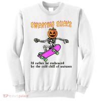 Sweating Sucks Skeleton Pumpkin Skateboard Sweatshirt thumb 0