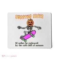 Sweating Sucks Skeleton Pumpkin Skateboard Mousepad thumb 0