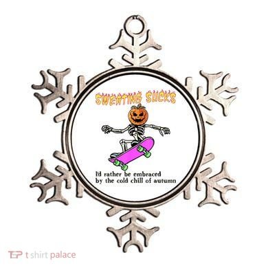 Sweating Sucks Skeleton Pumpkin Skateboard Ornament