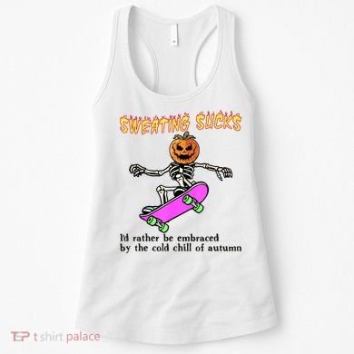 Sweating Sucks Skeleton Pumpkin Skateboard Women's Tank Top