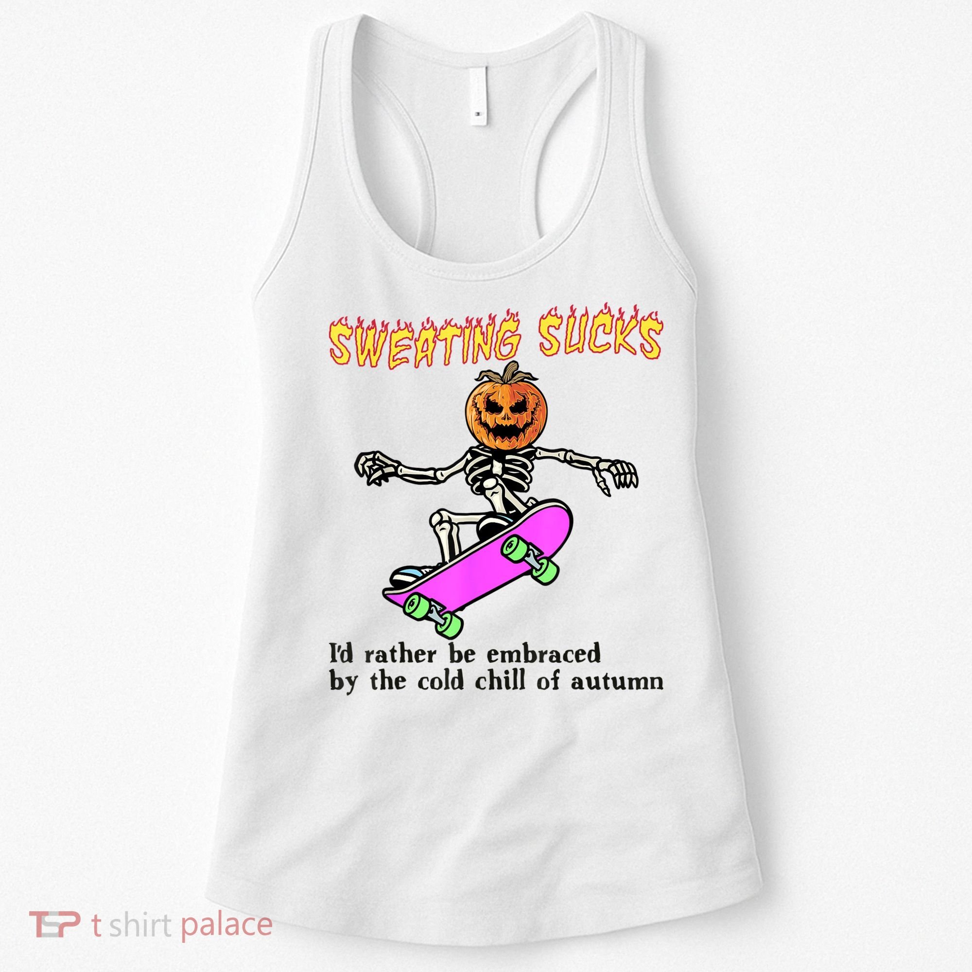 Sweating Sucks Skeleton Pumpkin Skateboard Women's Tank Top