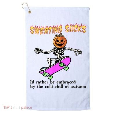 Sweating Sucks Skeleton Pumpkin Skateboard Golf Towel