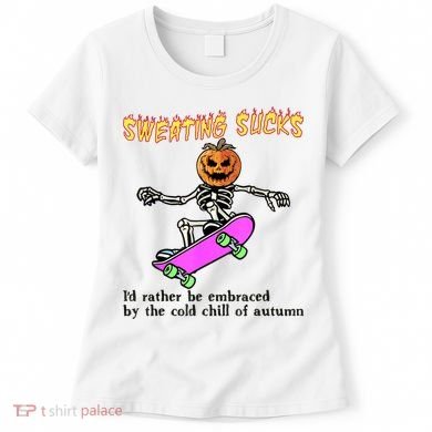 Sweating Sucks Skeleton Pumpkin Skateboard Women's T-Shirt