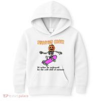 Sweating Sucks Skeleton Pumpkin Skateboard Kids Hoodie thumb 0