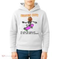 Sweating Sucks Skeleton Pumpkin Skateboard Kids Hoodie thumb 4