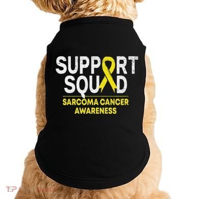 Support Squad Sarcoma Cancer Awareness Yellow Ribbon Team Doggie Tank