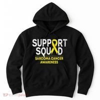 Support Squad Sarcoma Cancer Awareness Yellow Ribbon Team Hoodie thumb 0