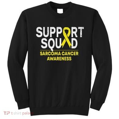 Support Squad Sarcoma Cancer Awareness Yellow Ribbon Team Sweatshirt