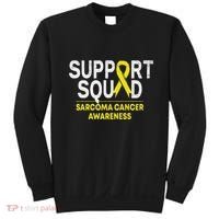 Support Squad Sarcoma Cancer Awareness Yellow Ribbon Team Sweatshirt thumb 0