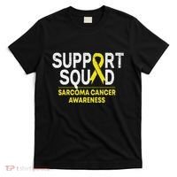 Support Squad Sarcoma Cancer Awareness Yellow Ribbon Team T-Shirt thumb 0