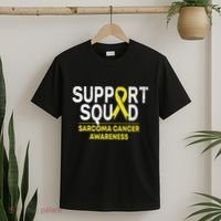 Support Squad Sarcoma Cancer Awareness Yellow Ribbon Team T-Shirt thumb 2