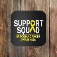 Support Squad Sarcoma Cancer Awareness Yellow Ribbon Team Coaster thumb 0