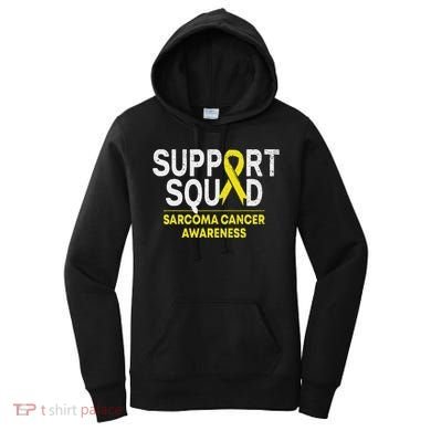 Support Squad Sarcoma Cancer Awareness Yellow Ribbon Team Women's Hoodie