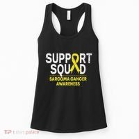 Support Squad Sarcoma Cancer Awareness Yellow Ribbon Team Women's Tank Top thumb 0