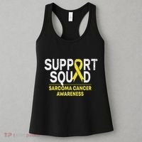 Support Squad Sarcoma Cancer Awareness Yellow Ribbon Team Women's Tank Top thumb 3