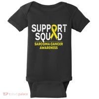 Support Squad Sarcoma Cancer Awareness Yellow Ribbon Team Baby Bodysuit thumb 0