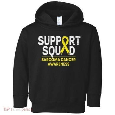 Support Squad Sarcoma Cancer Awareness Yellow Ribbon Team Toddler Hoodie
