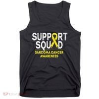 Support Squad Sarcoma Cancer Awareness Yellow Ribbon Team Tank Top thumb 0