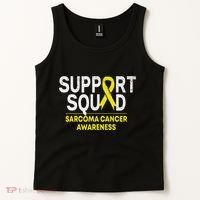 Support Squad Sarcoma Cancer Awareness Yellow Ribbon Team Tank Top thumb 2