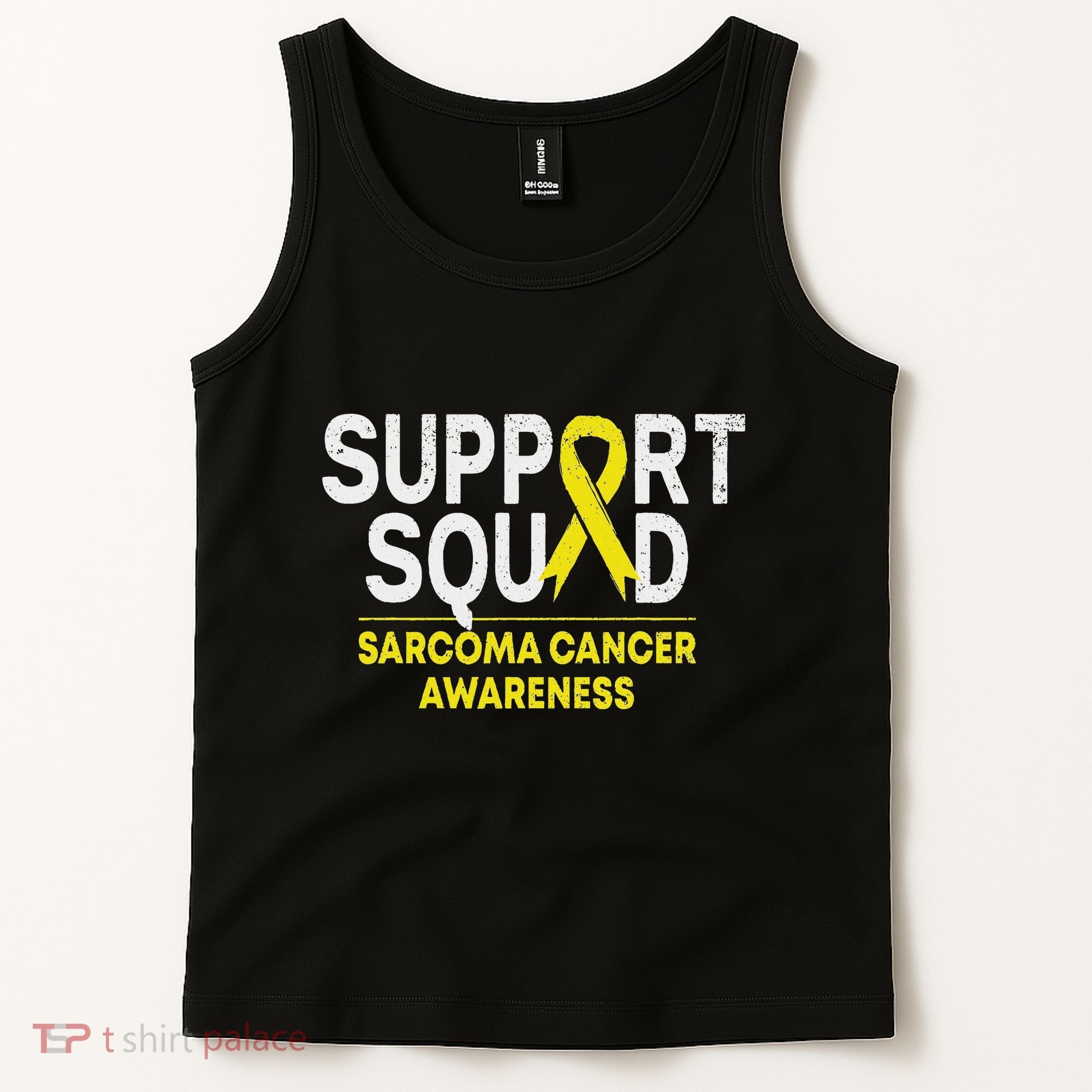Support Squad Sarcoma Cancer Awareness Yellow Ribbon Team Tank Top