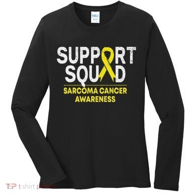 Support Squad Sarcoma Cancer Awareness Yellow Ribbon Team Women's Long Sleeve Shirt