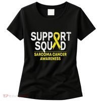 Support Squad Sarcoma Cancer Awareness Yellow Ribbon Team Women's T-Shirt thumb 0