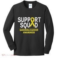 Support Squad Sarcoma Cancer Awareness Yellow Ribbon Team Kids Long Sleeve Shirt thumb 0