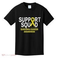 Support Squad Sarcoma Cancer Awareness Yellow Ribbon Team Kids T-Shirt thumb 0